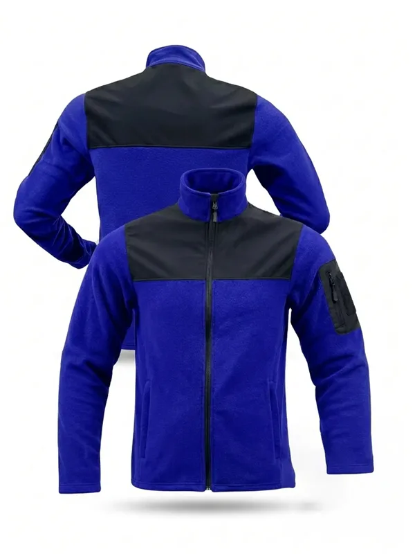 Softshell Robalı Polar Mont Siyah Saks Mavi için sol göğüs / softshell roba logo uygulamalı ürün görseli