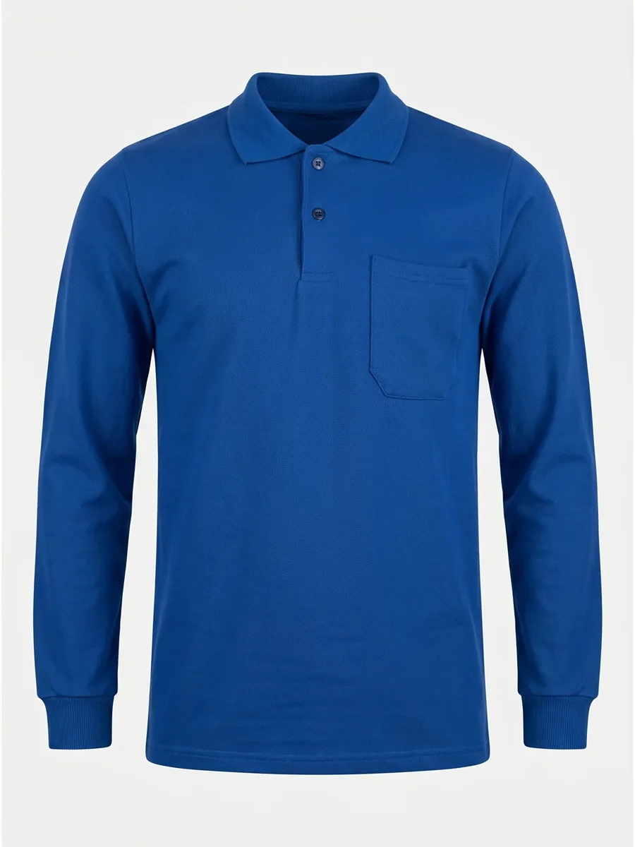 Polo Yaka Uzun Kol Cepli Sweatshirt